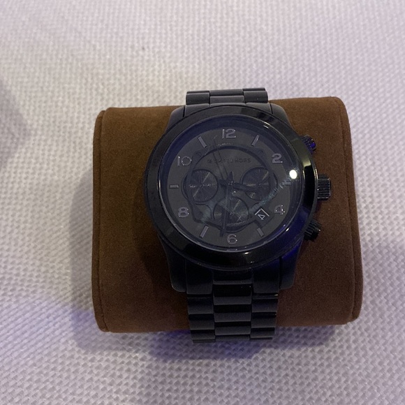 Michael Kors Mens Chronograph Stainless Steel Black Tone Watch - Picture 2 of 3